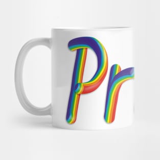 Pride Heart Text Rainbow Flag Gay Pride 3D Lettering Illustration Typography Mug